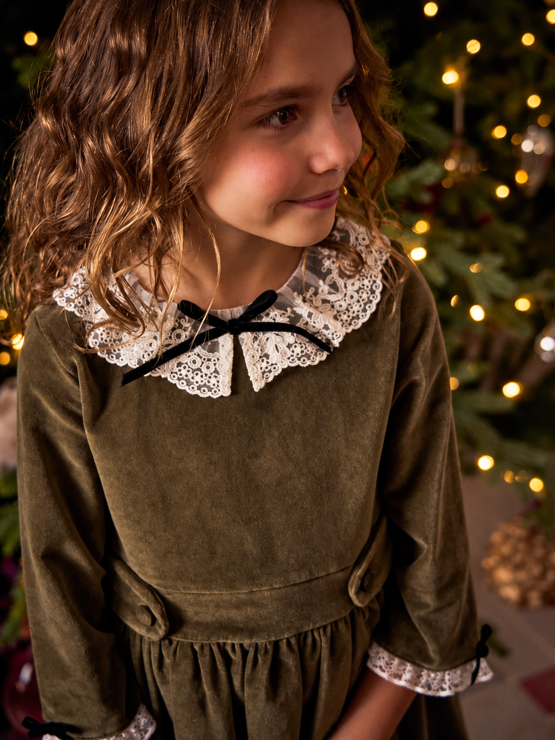 Eva Velvet Dress | Olive