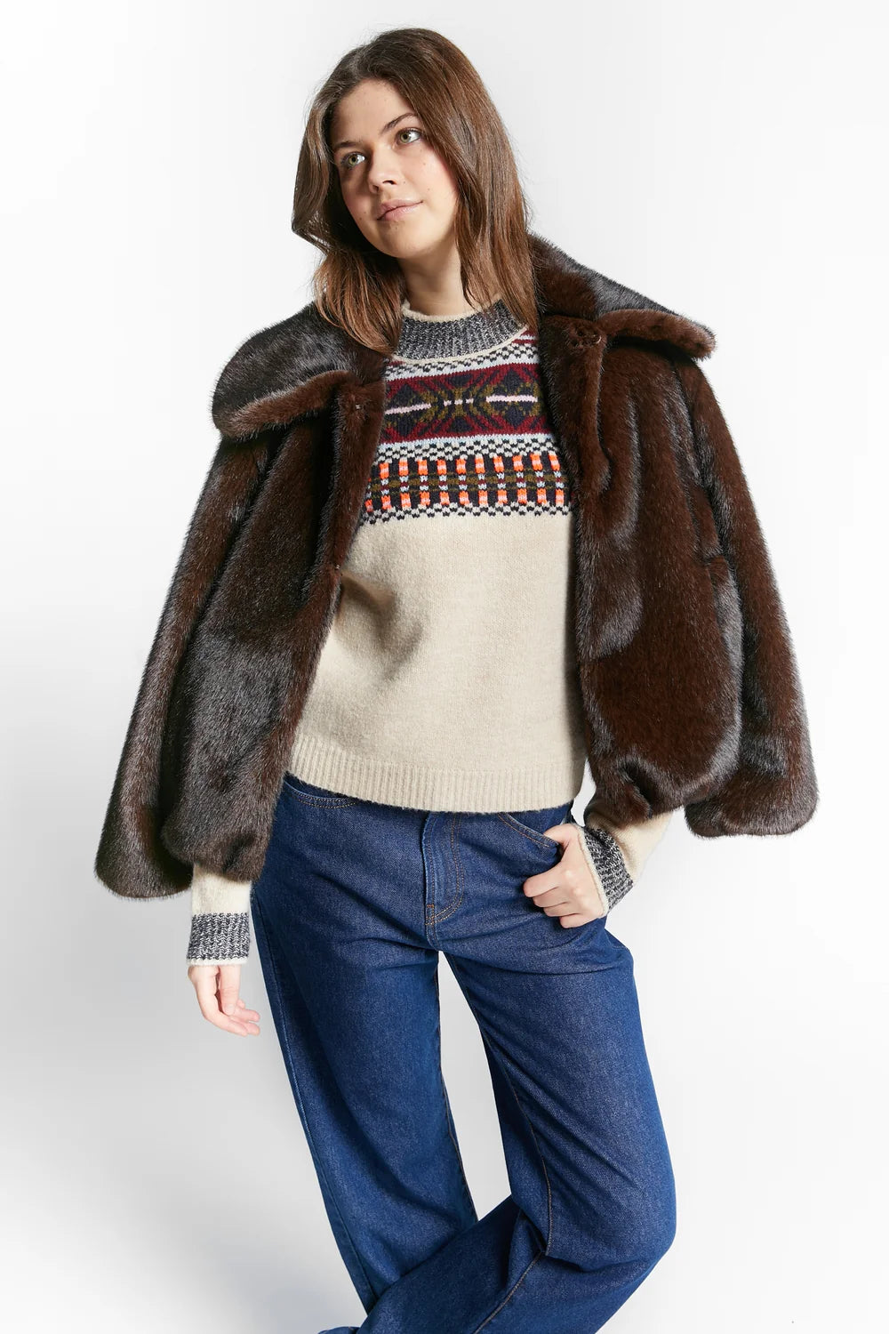 Weather Faux Fur Jacket | Coffee
