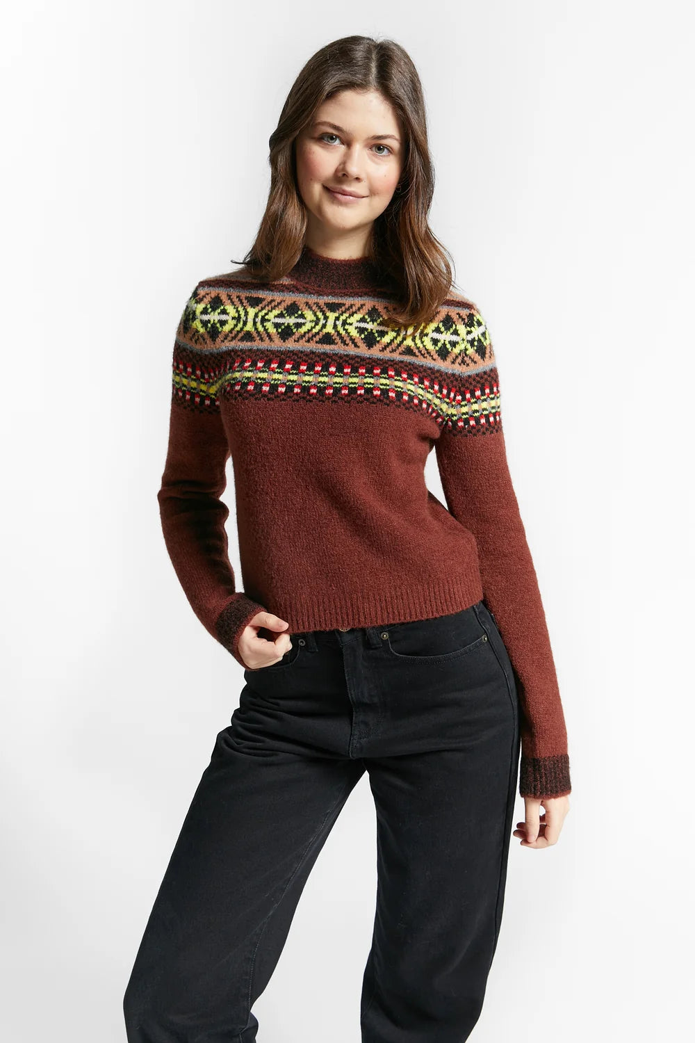 Western Knit Sweater | Coffee