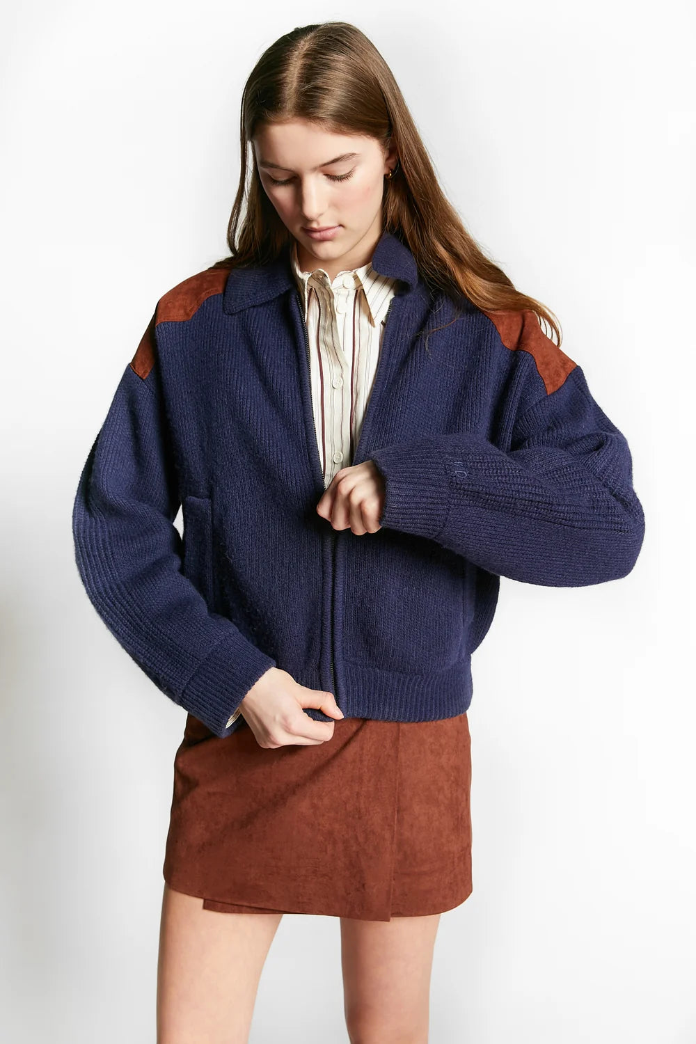 Willie Polo Knit Jacket | Navy
