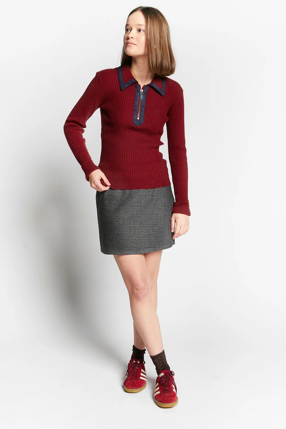 Wingfoil Polo Knit Sweater | Merlot Red