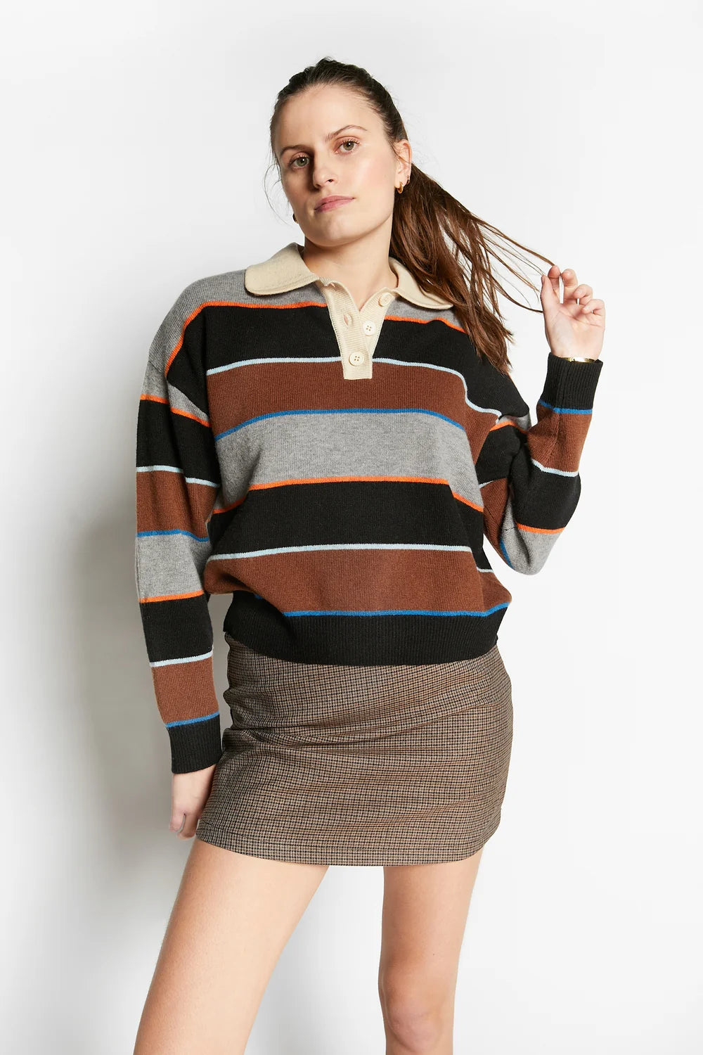 Wishes Knit-polo | Coffee