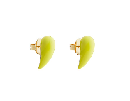 Mini Fang Earrings with Yellow Enamel