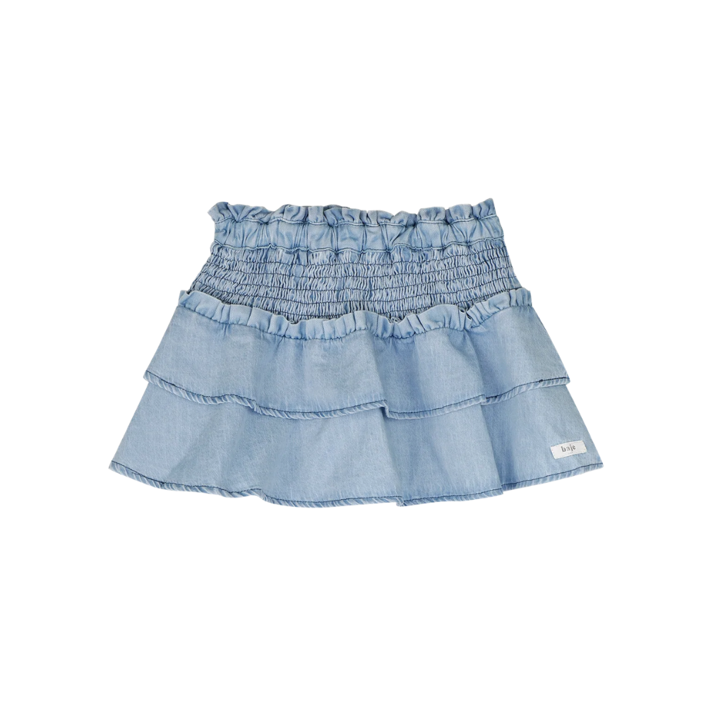 Lala Ruffle Set | Blue Denim Light