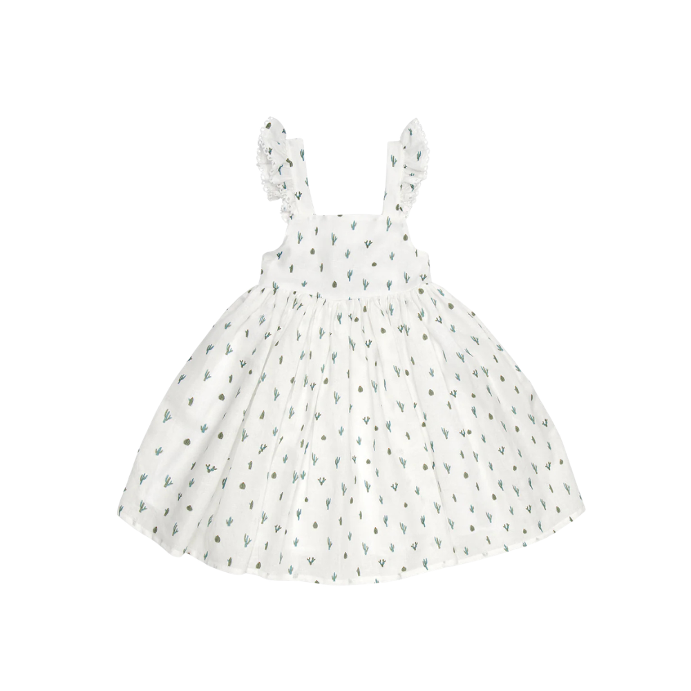 Asher Dress with Ties | White