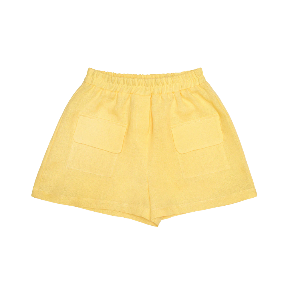 Aria Shorts With Pockets Linen | Yellow