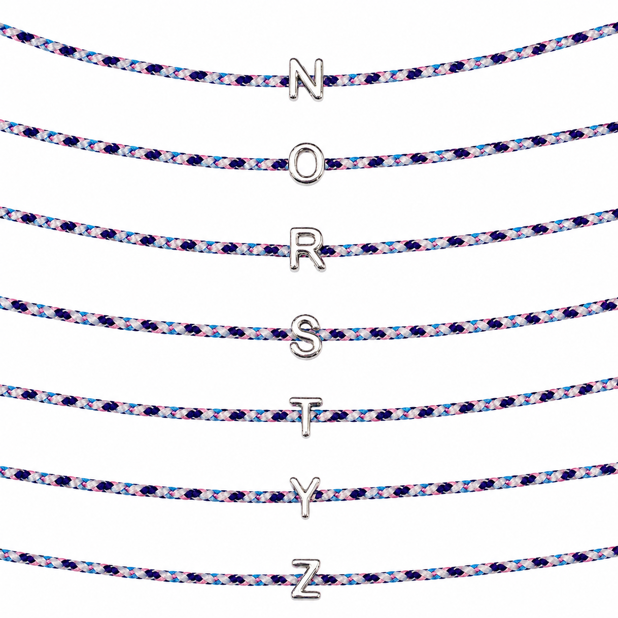 Braided Initial Necklace | Silver
