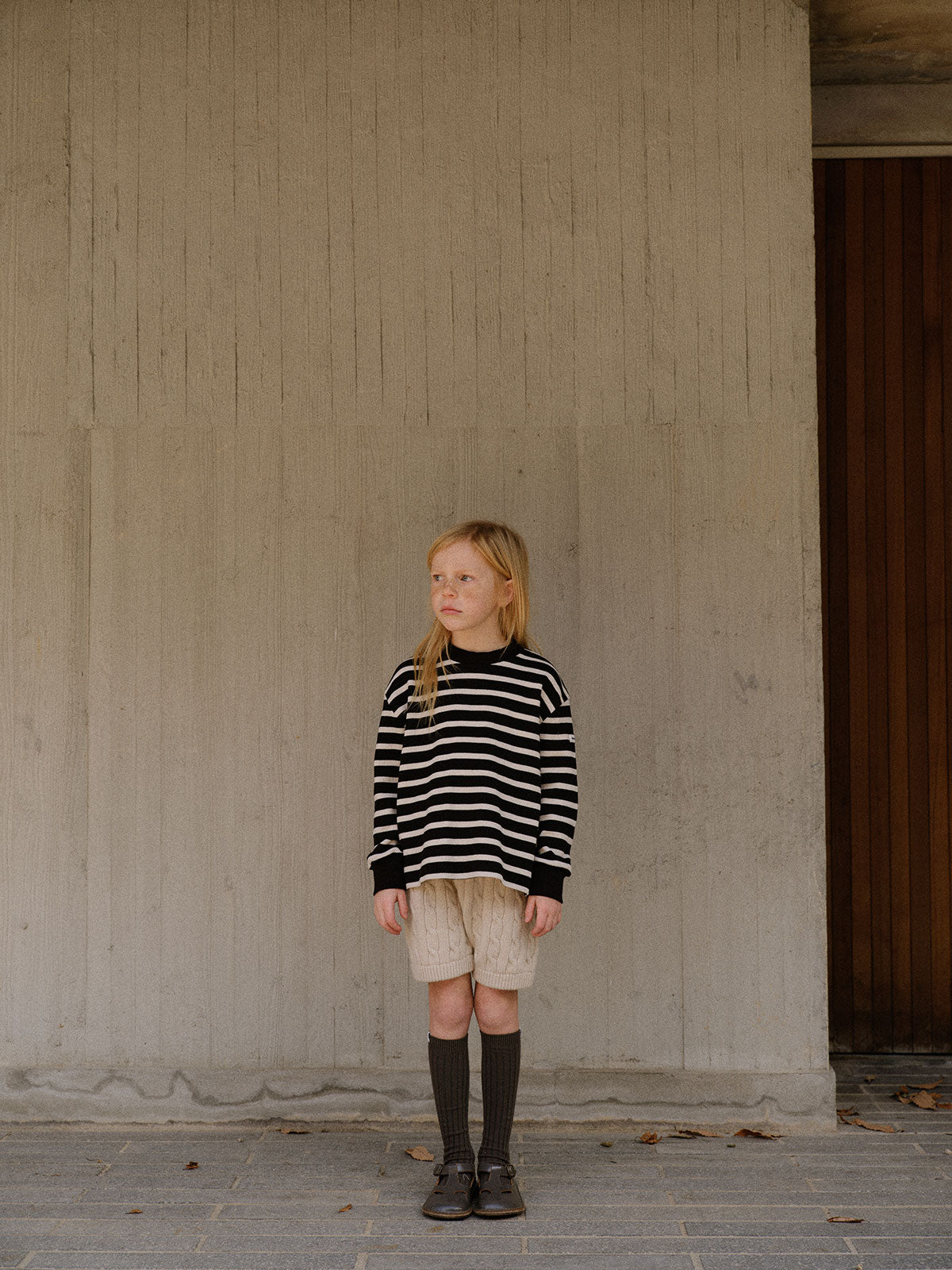 Waffle Stripe T-shirt | Navy