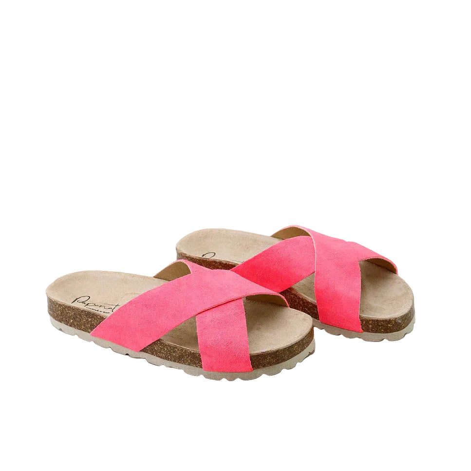 Bio Crossed Sandals | Fuchsia
