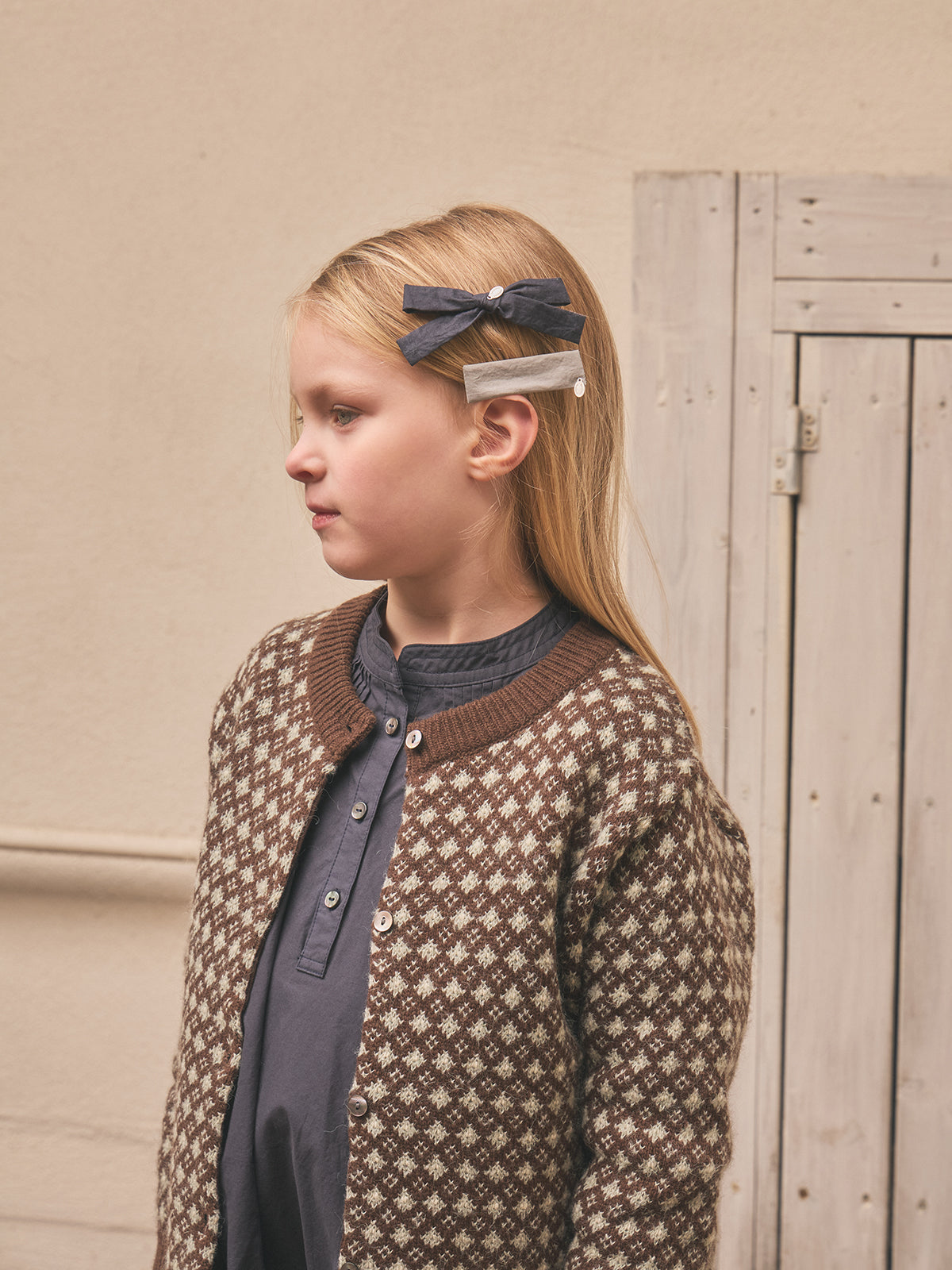 Amour Ribbon Hair Clip Set | Dark Navy