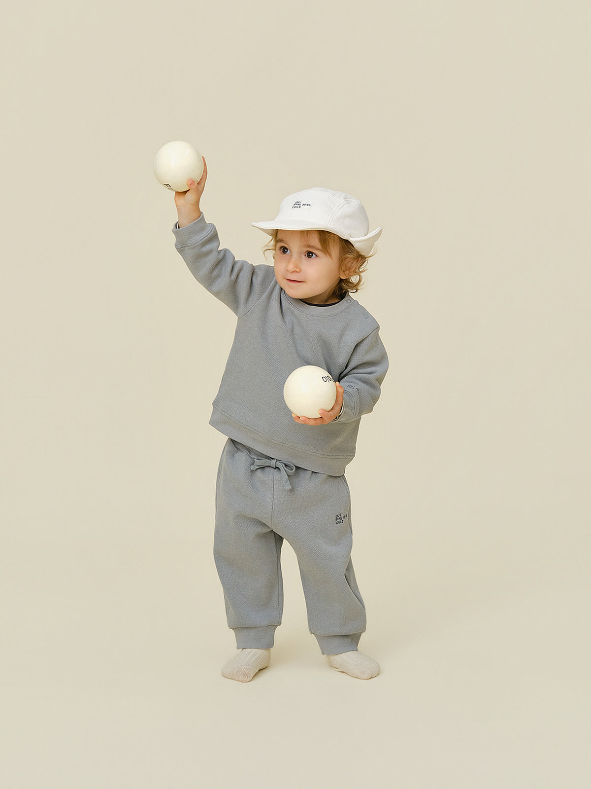 Pique Sweat Set | Grayish Blue