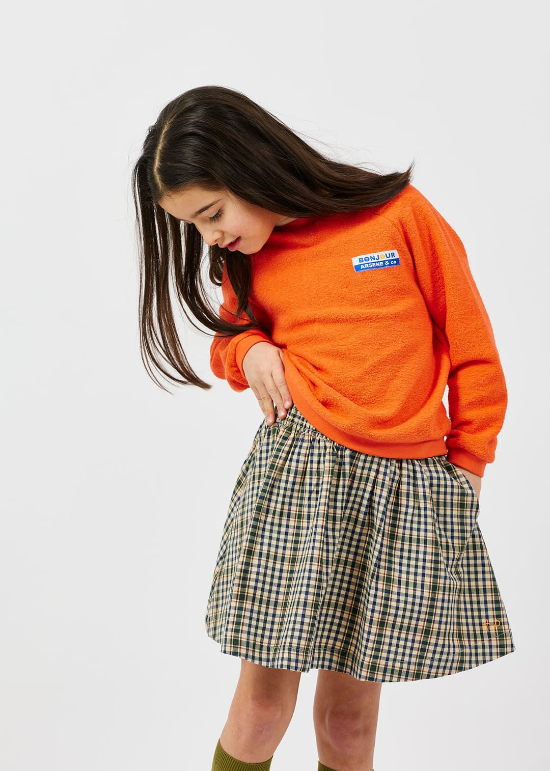 Checkered Blouse & Skirt Set | Vert