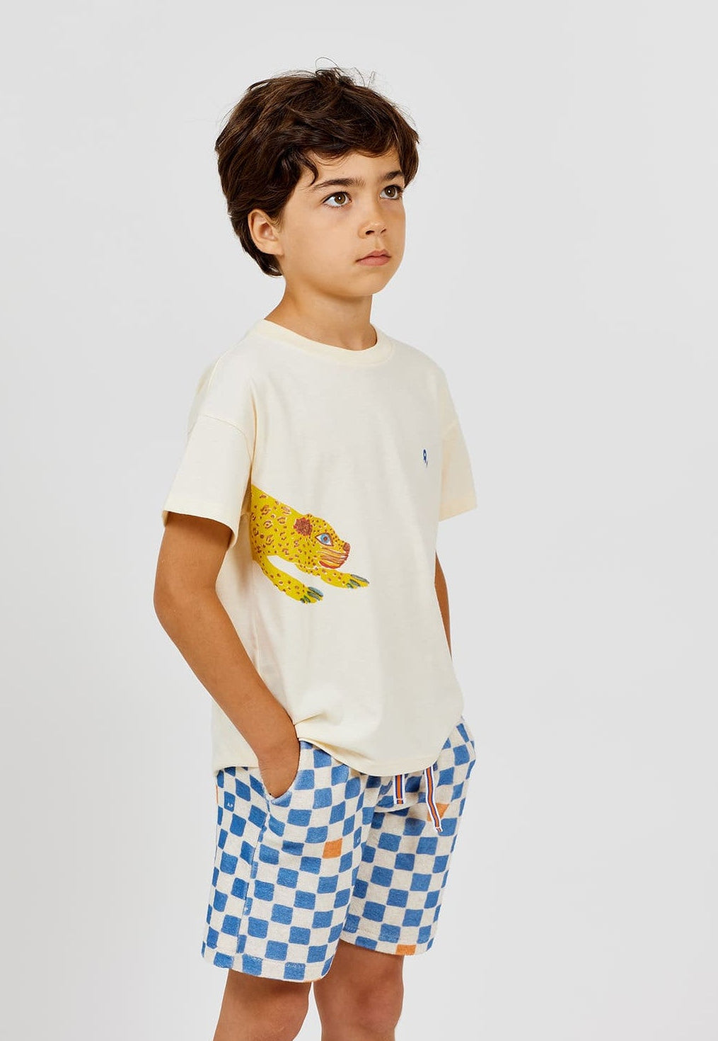 Checked Terry Bermuda Shorts | Cobalt