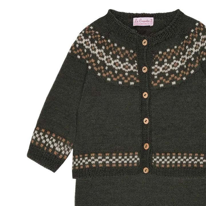 Ramiro Merino Fair Isle Knitted Set | Olive
