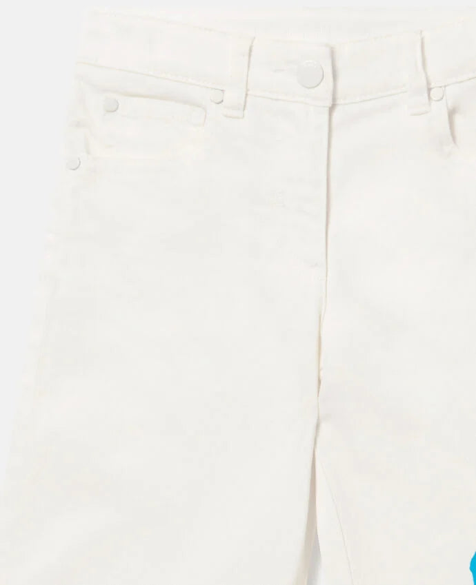 Floral Gabardine Pants | Ivory
