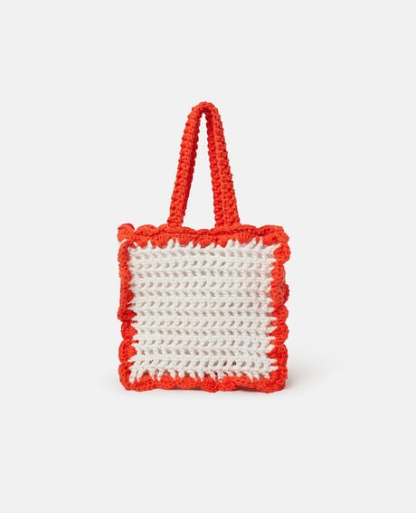 Floral Crochet Tote Bag | White