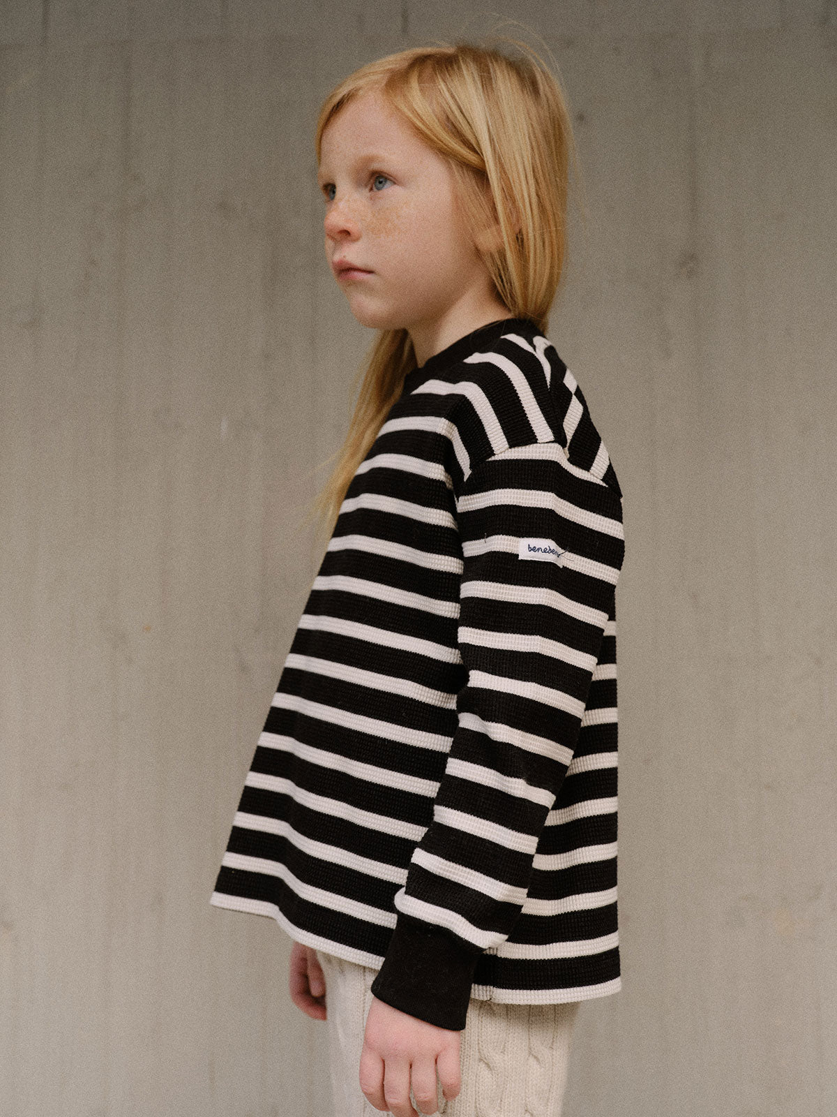 Waffle Stripe T-shirt | Navy
