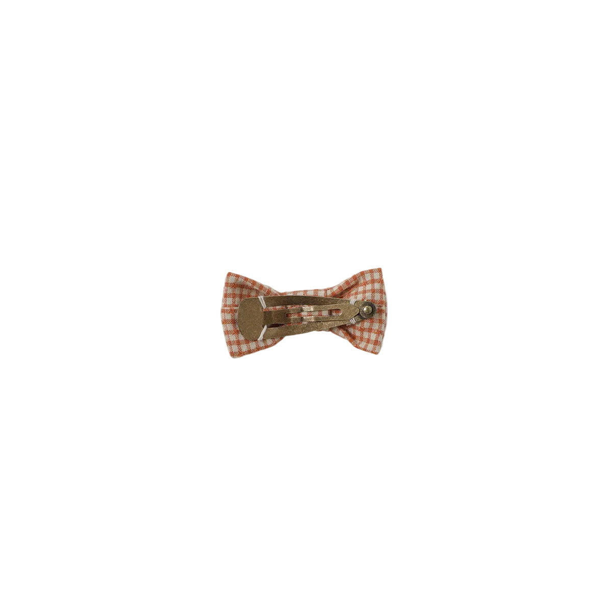 Cannelle Check Petite Hair Clip Set | Orange Brown