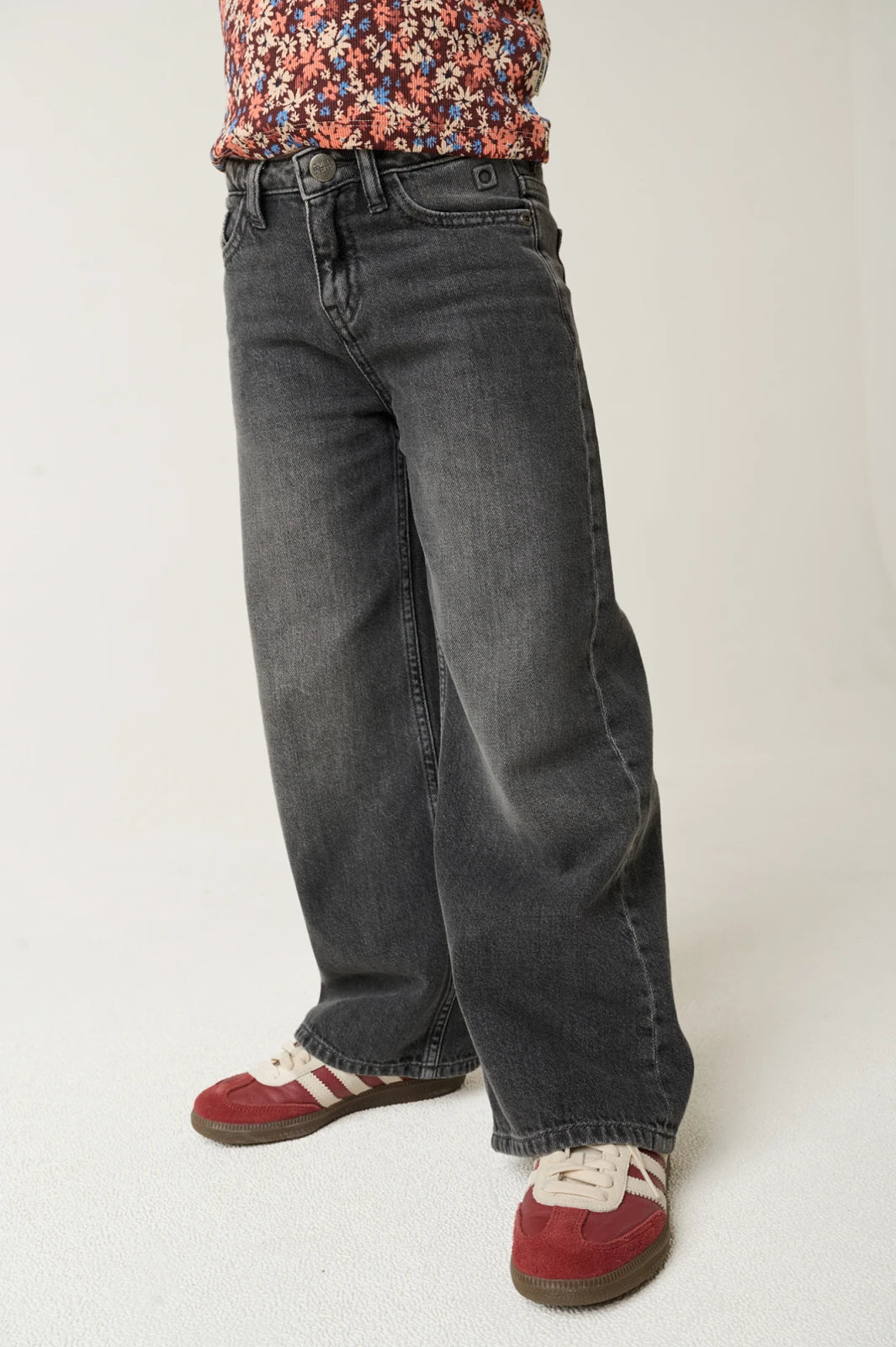 Jara Grey Wide Jeans | Denim Grey Stonewash