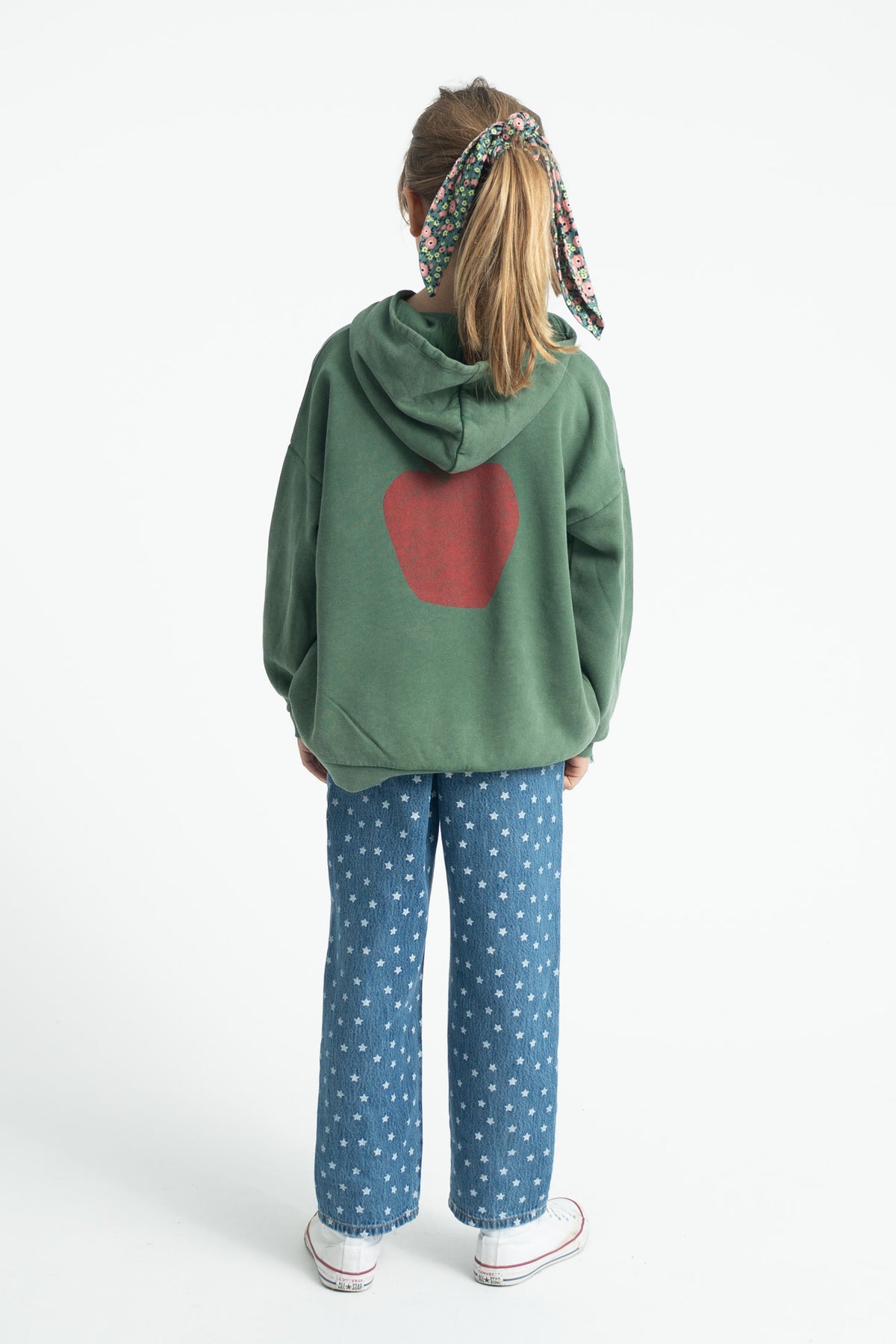 Hoodie | Green with Apple Print