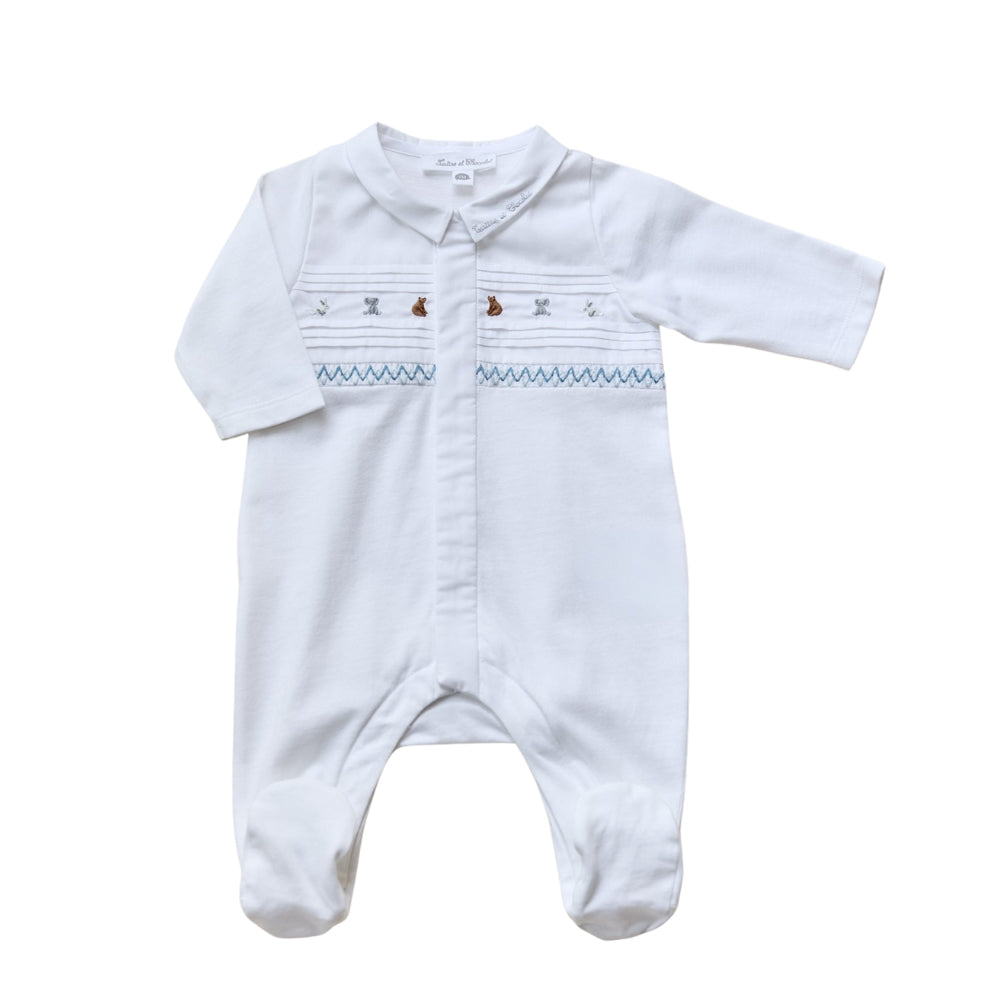 Pajamas Animal Embroidery | White