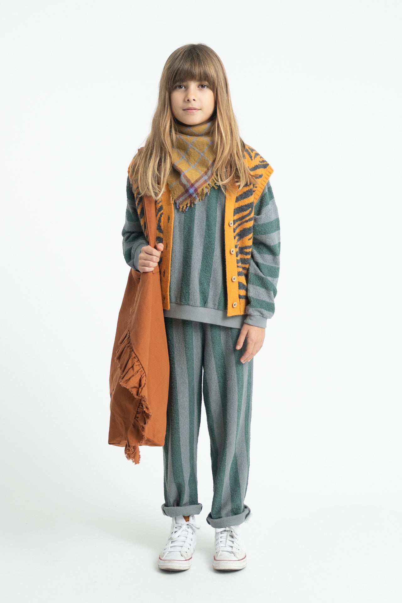 Sweatshirt Set | Grey & Green Stripes