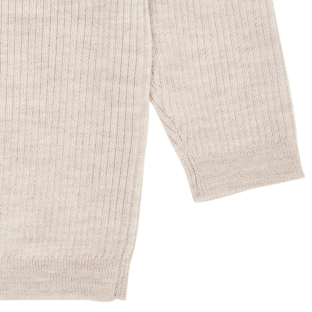 Merino Rib Set | Pale Cream Melange