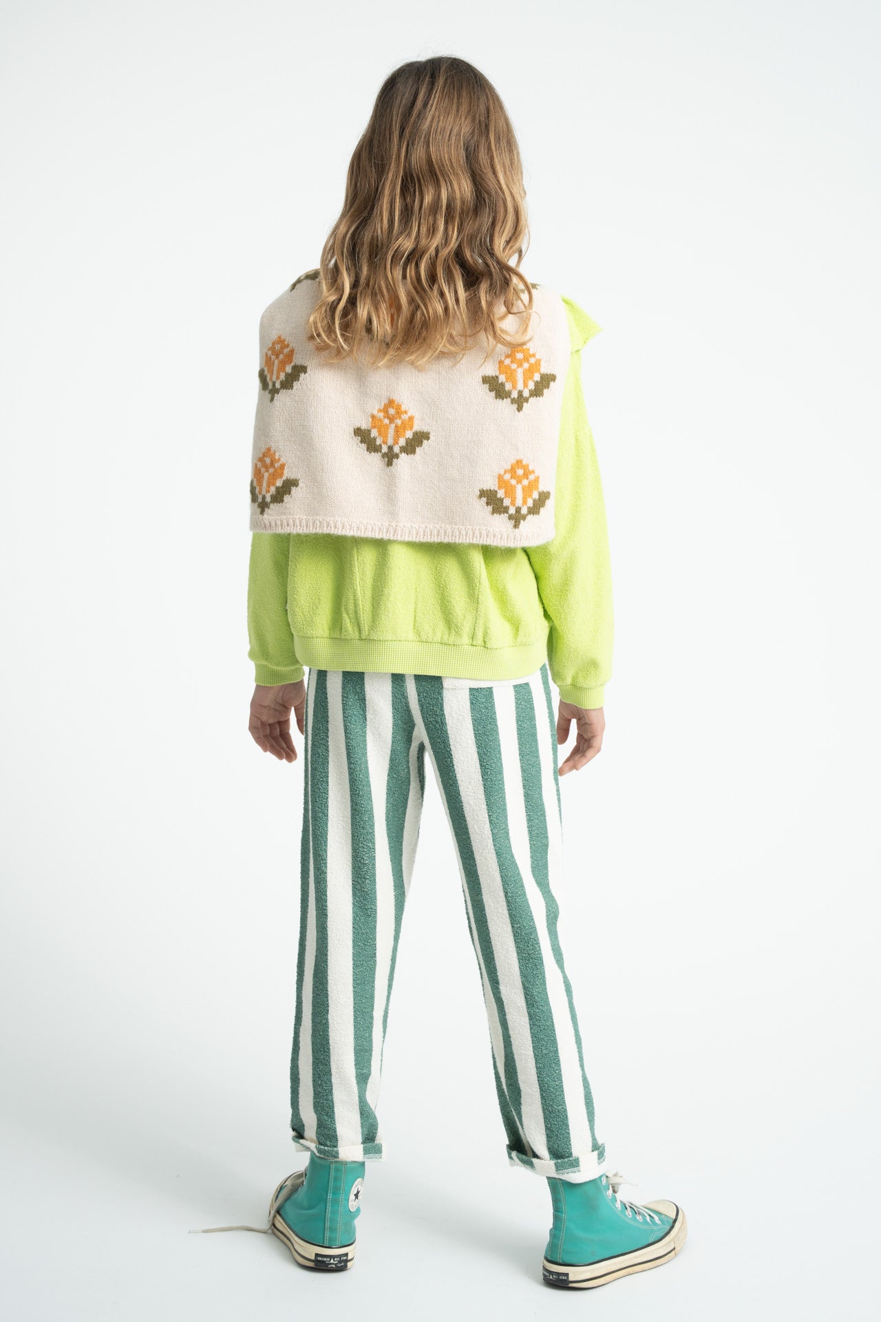 Sweatshirt Set | Ecru & Green Stripes