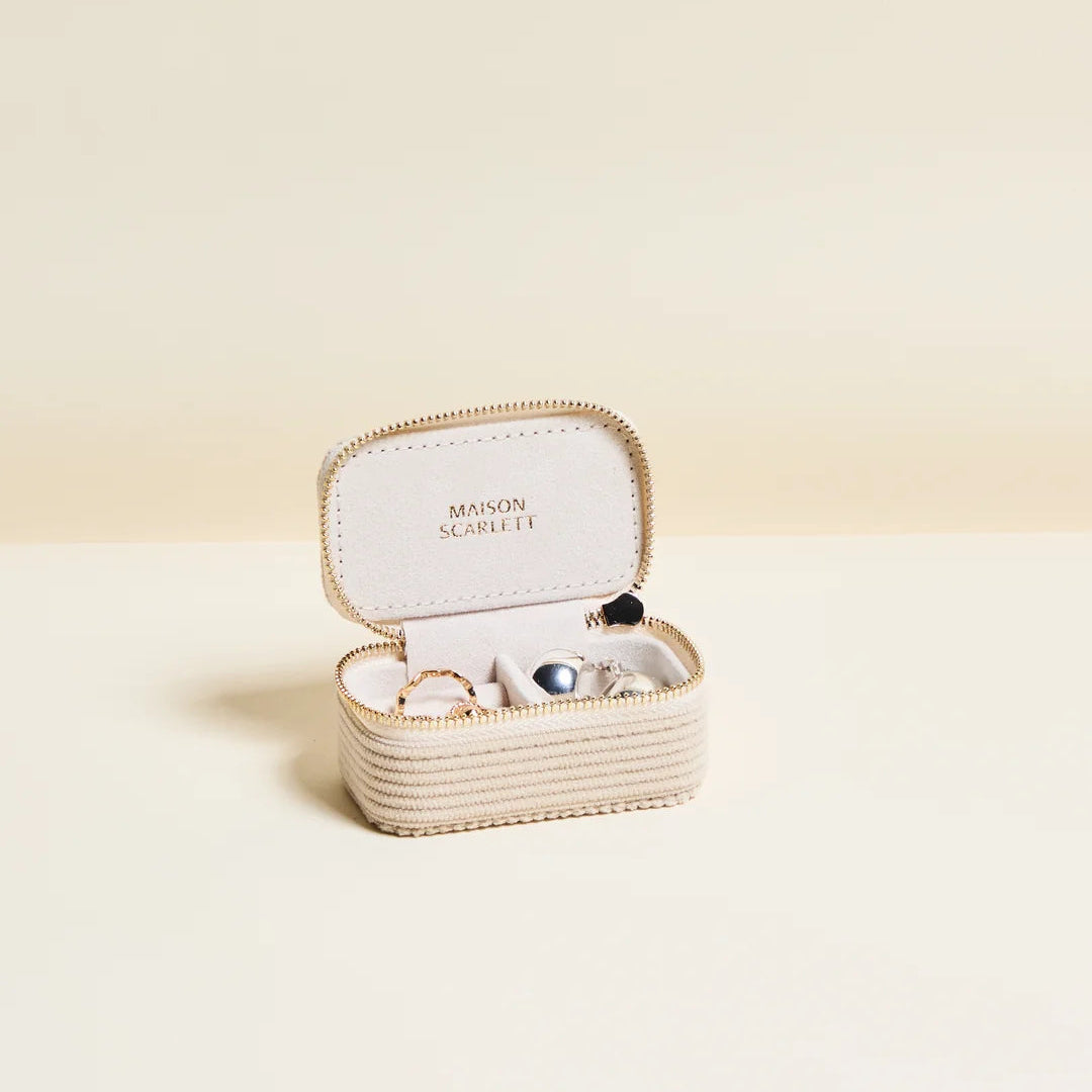 Marie Mini Corduroy Travel Jewelry Box