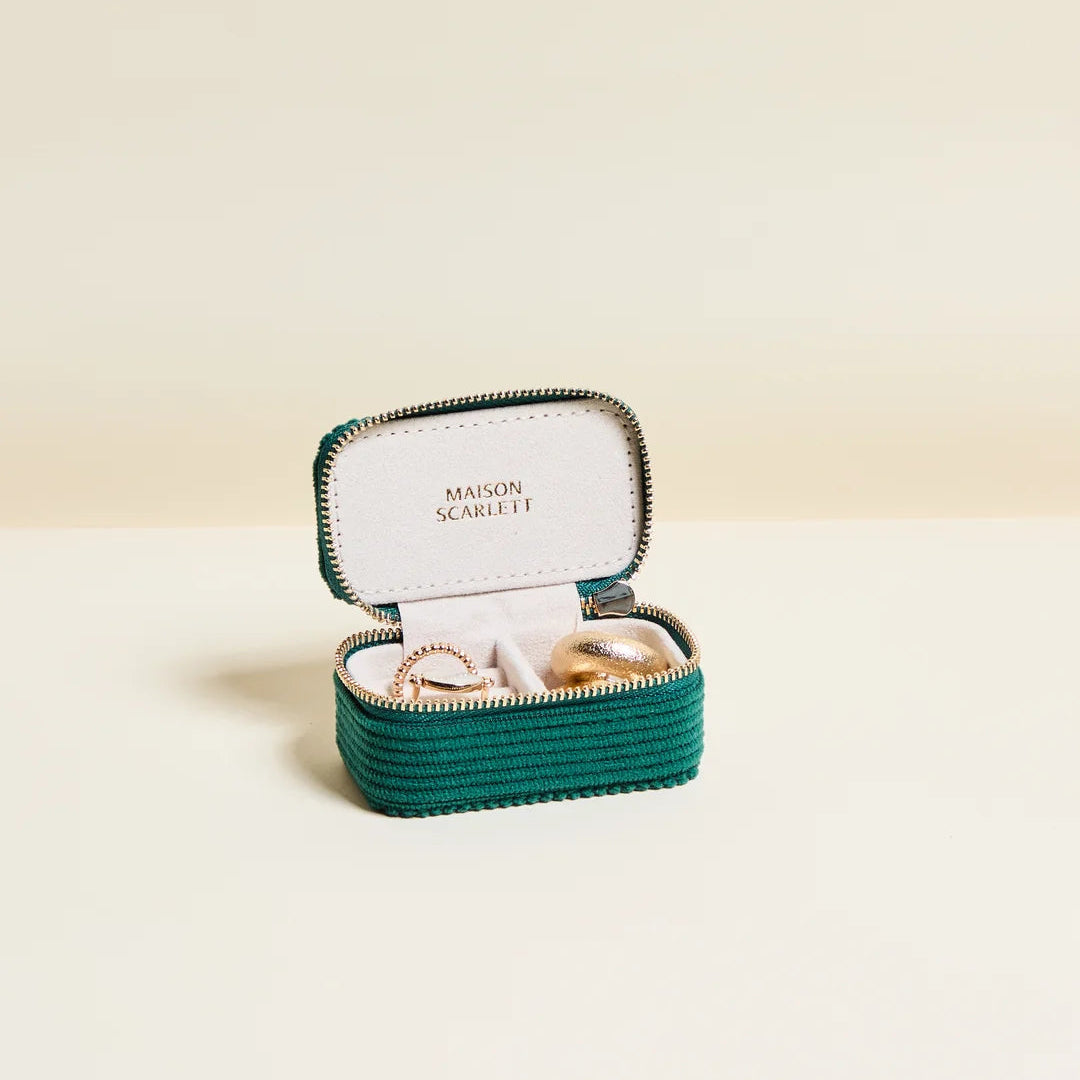 Marie Mini Corduroy Travel Jewelry Box