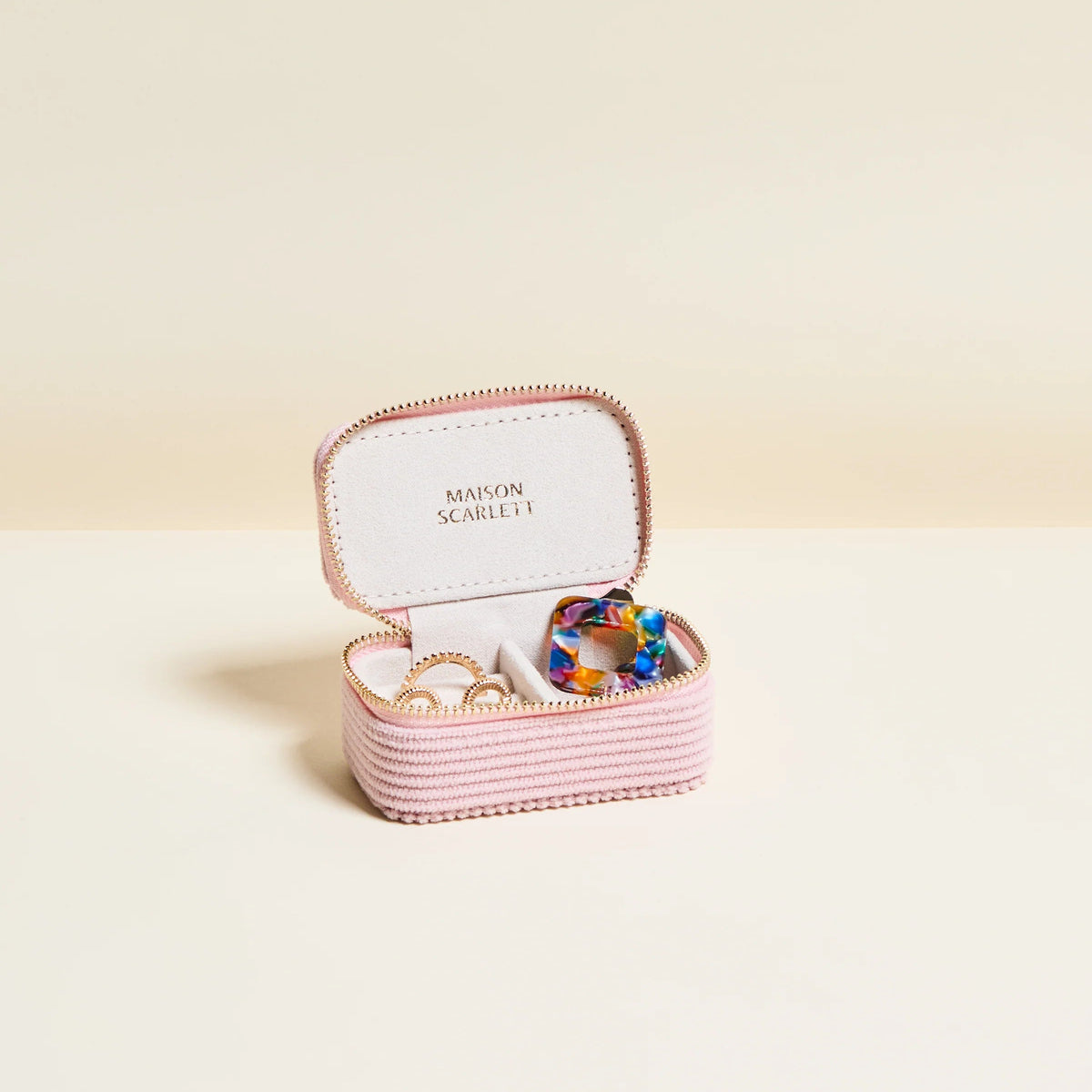 Marie Mini Corduroy Travel Jewelry Box