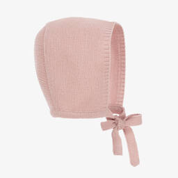 Baby Girls Pink Knitted Bonnet