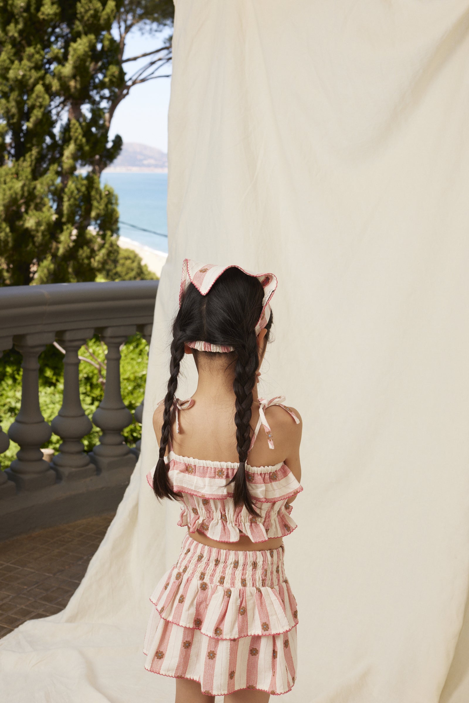 Fleur Top & Skirt Set | Red Petal Stripe