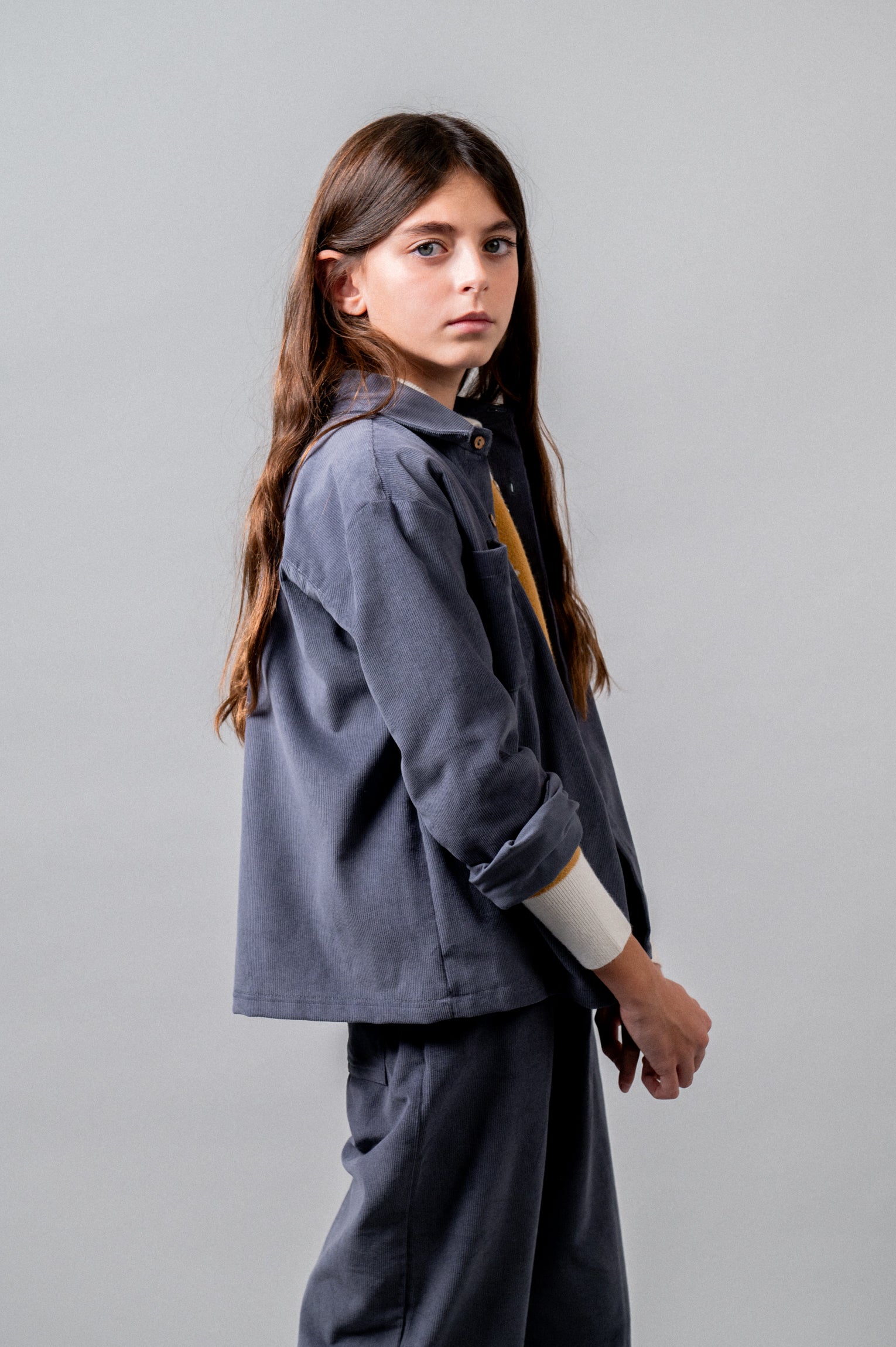 Corduroy Skirt Set | Storm Blue