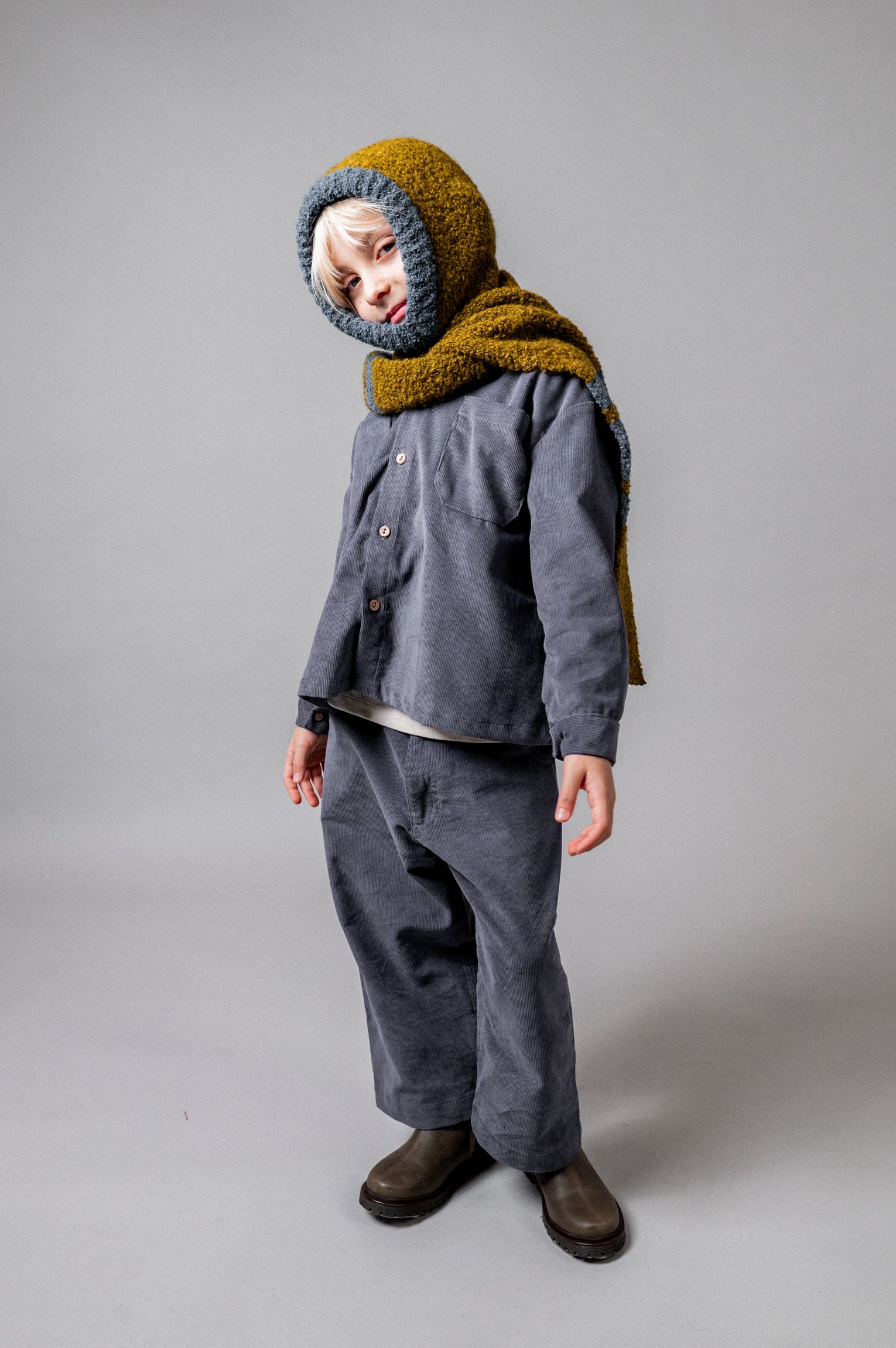 Corduroy Long Pants Set | Storm Blue