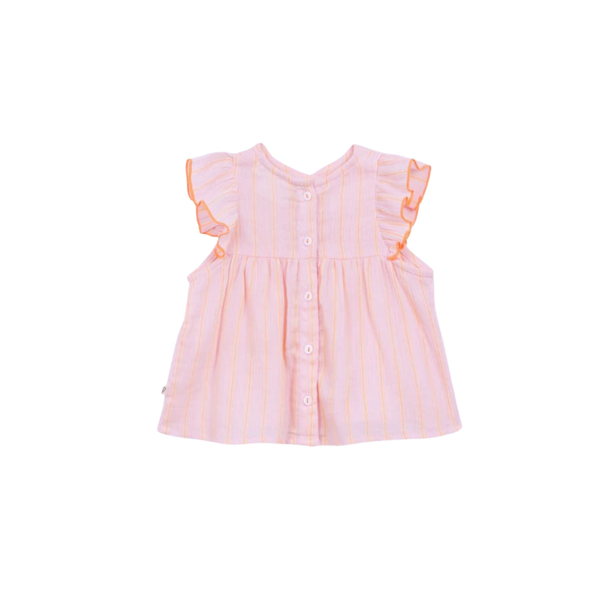 Neon Striped Baby Blouse | Rose