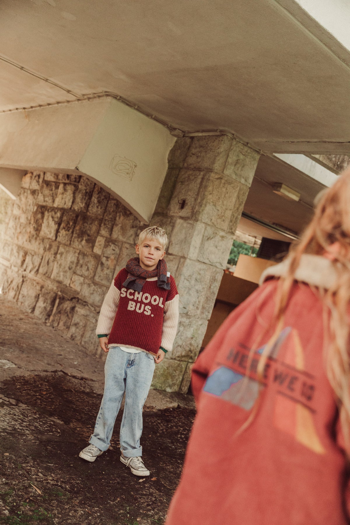 Knitted Sweater | Bordeaux & Ecru