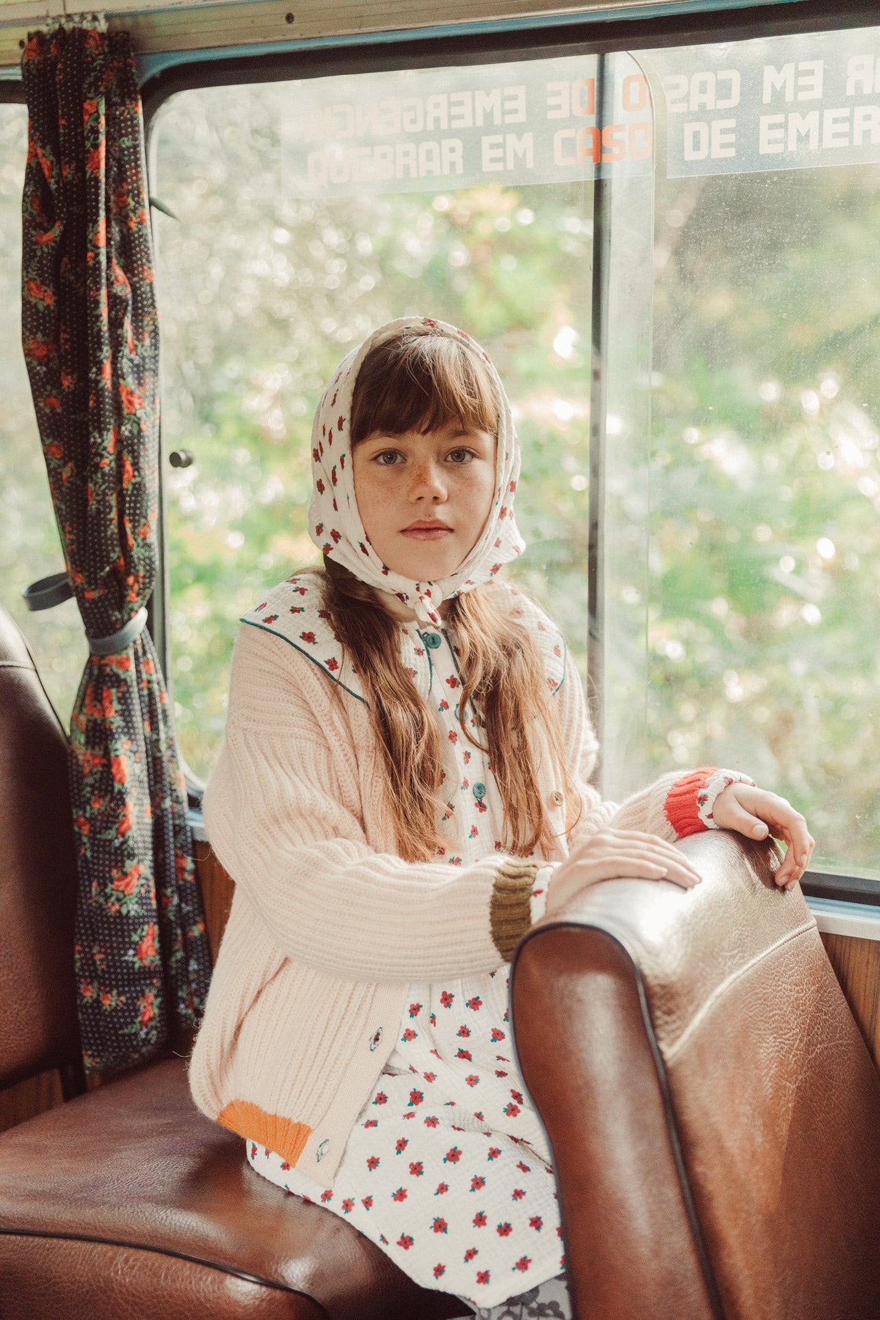 Bandana | Ecru with Flowers