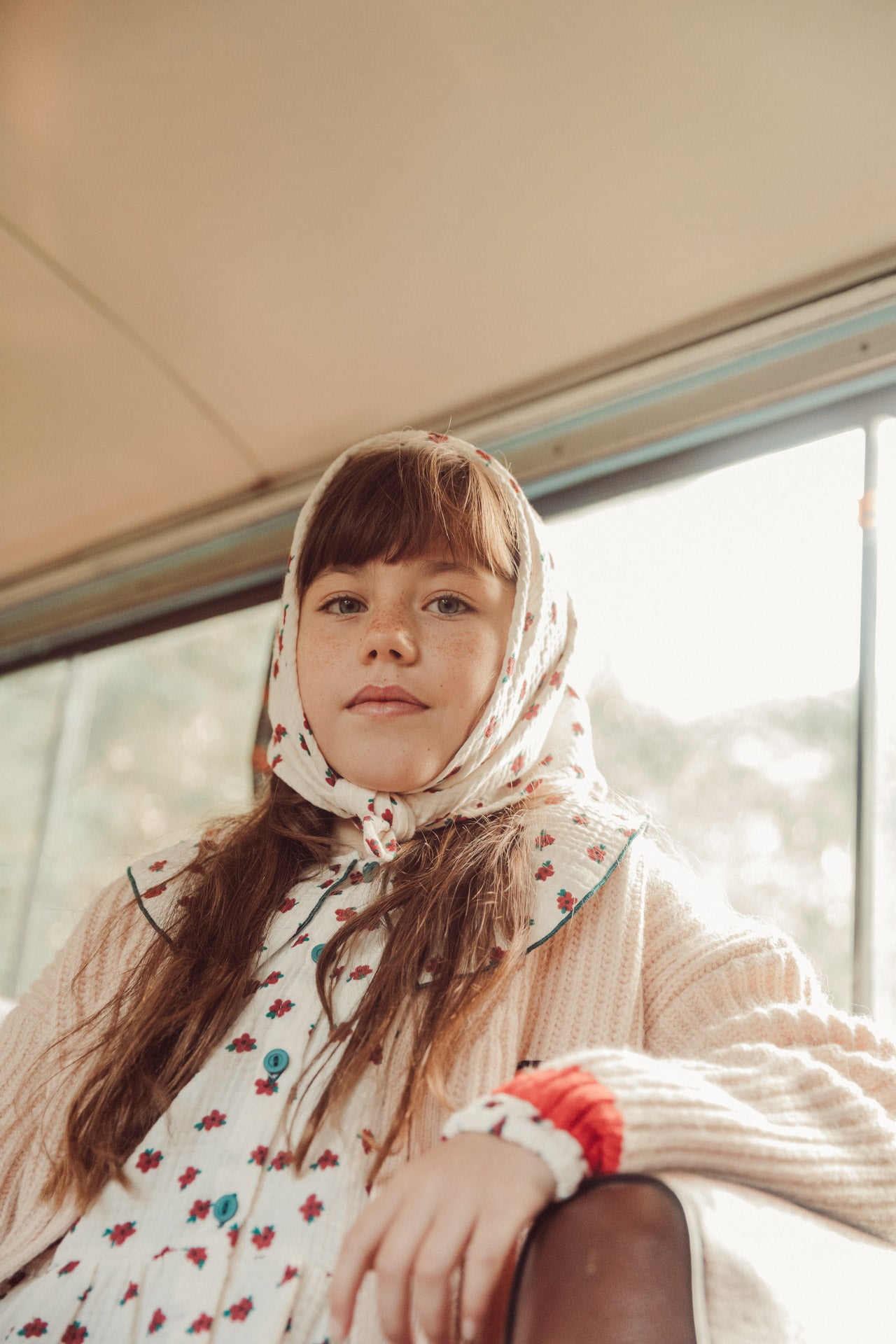 Bandana | Ecru with Flowers