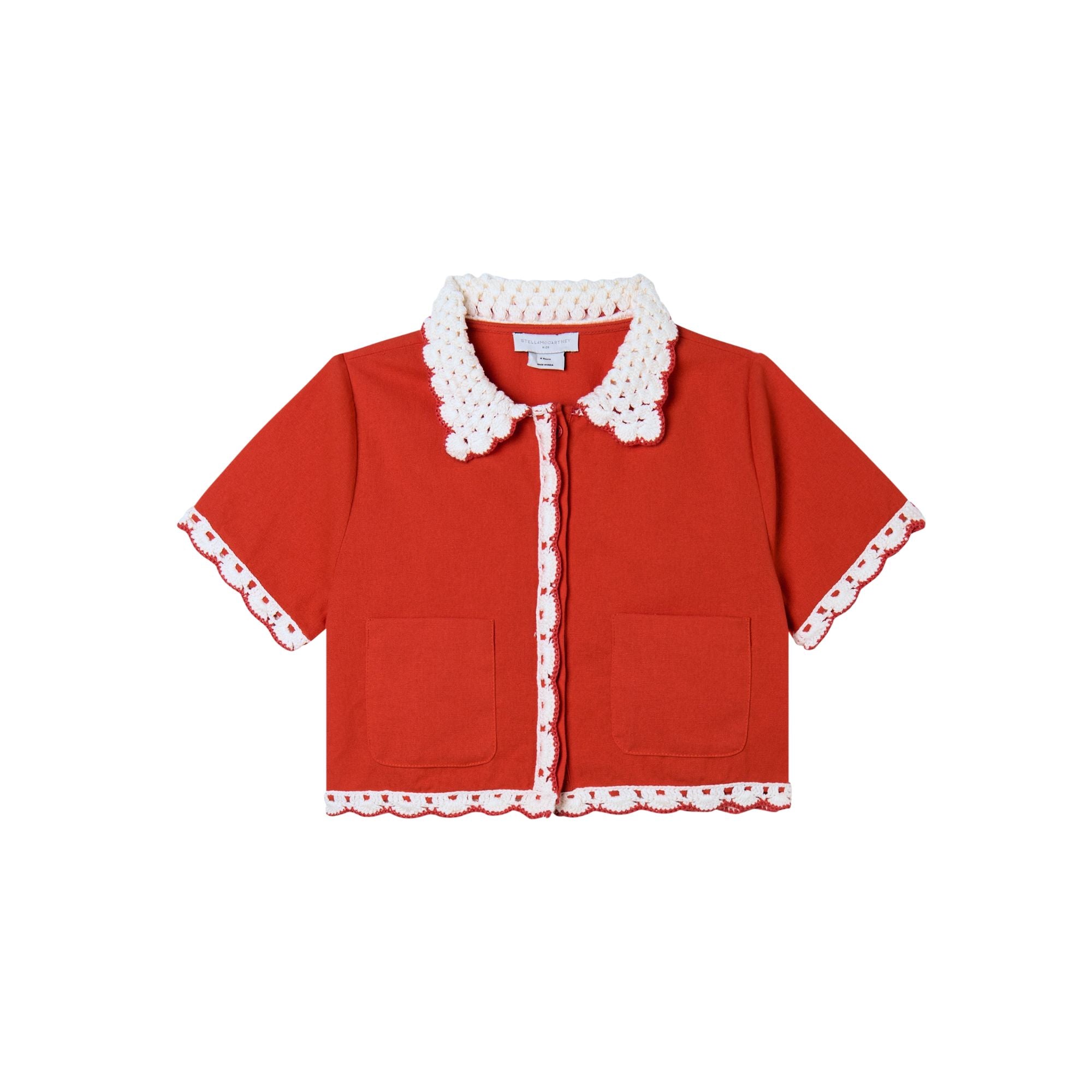 Contrast Trim Shirt | Red