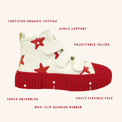 By Billie X Piccolini High Top Sneaker | Red Star