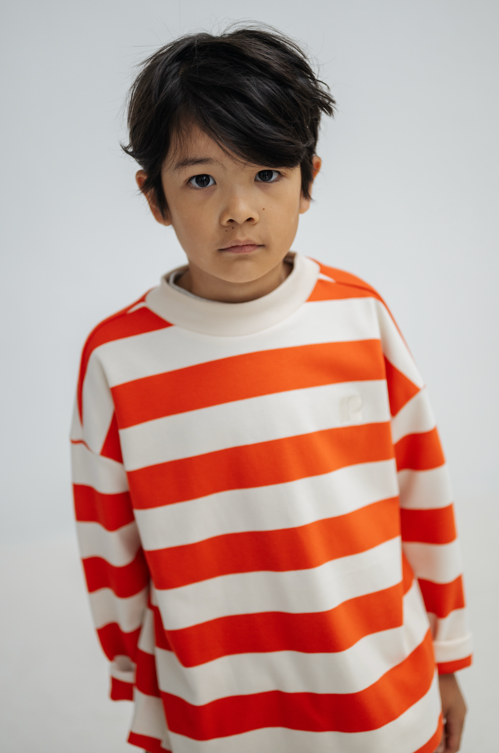 Boxy Sweater | Flame Red Block Stripe