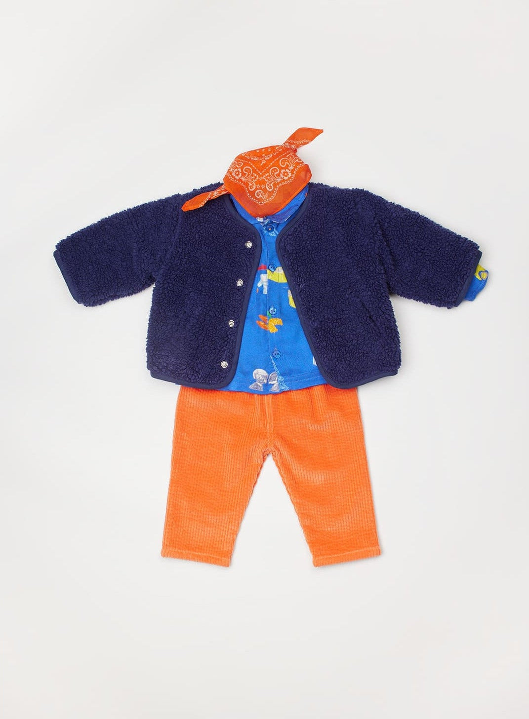 Reversible Sherpa Baby Jacket | Marine
