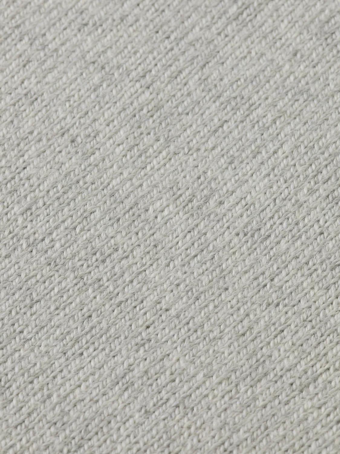 Embroidered Knitted Hoodie | Grey Melange