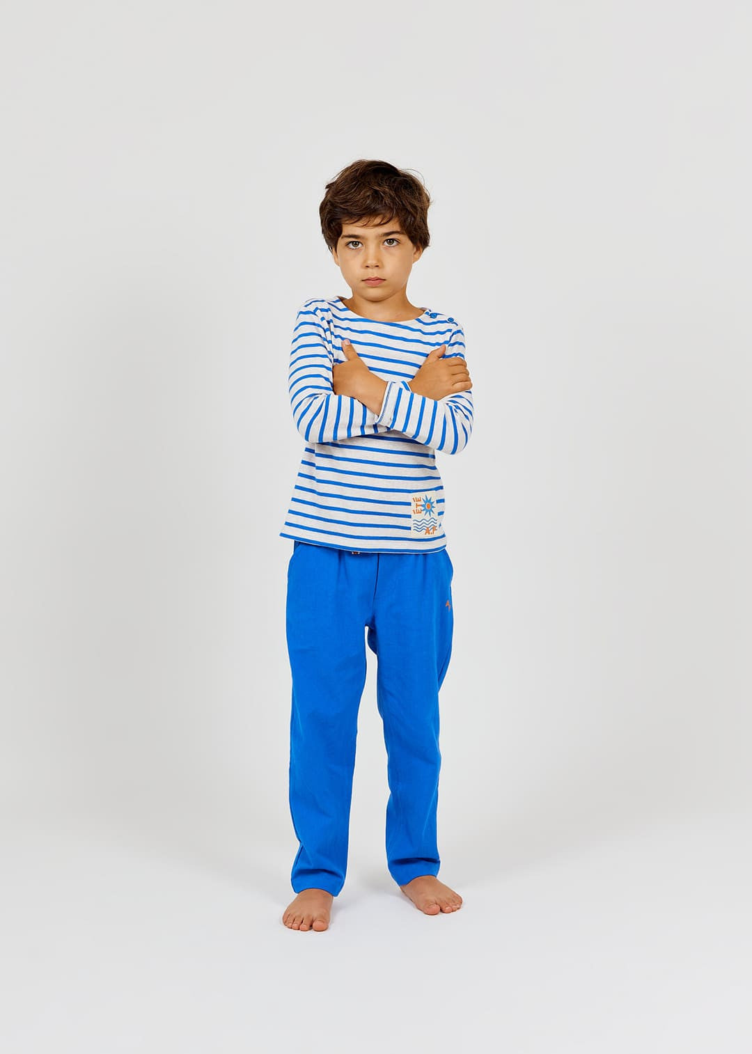 Rustic Cotton Trousers | Cobalt