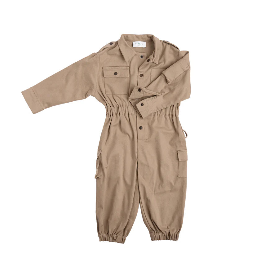 Organic Cotton Boiler Suit - Sand