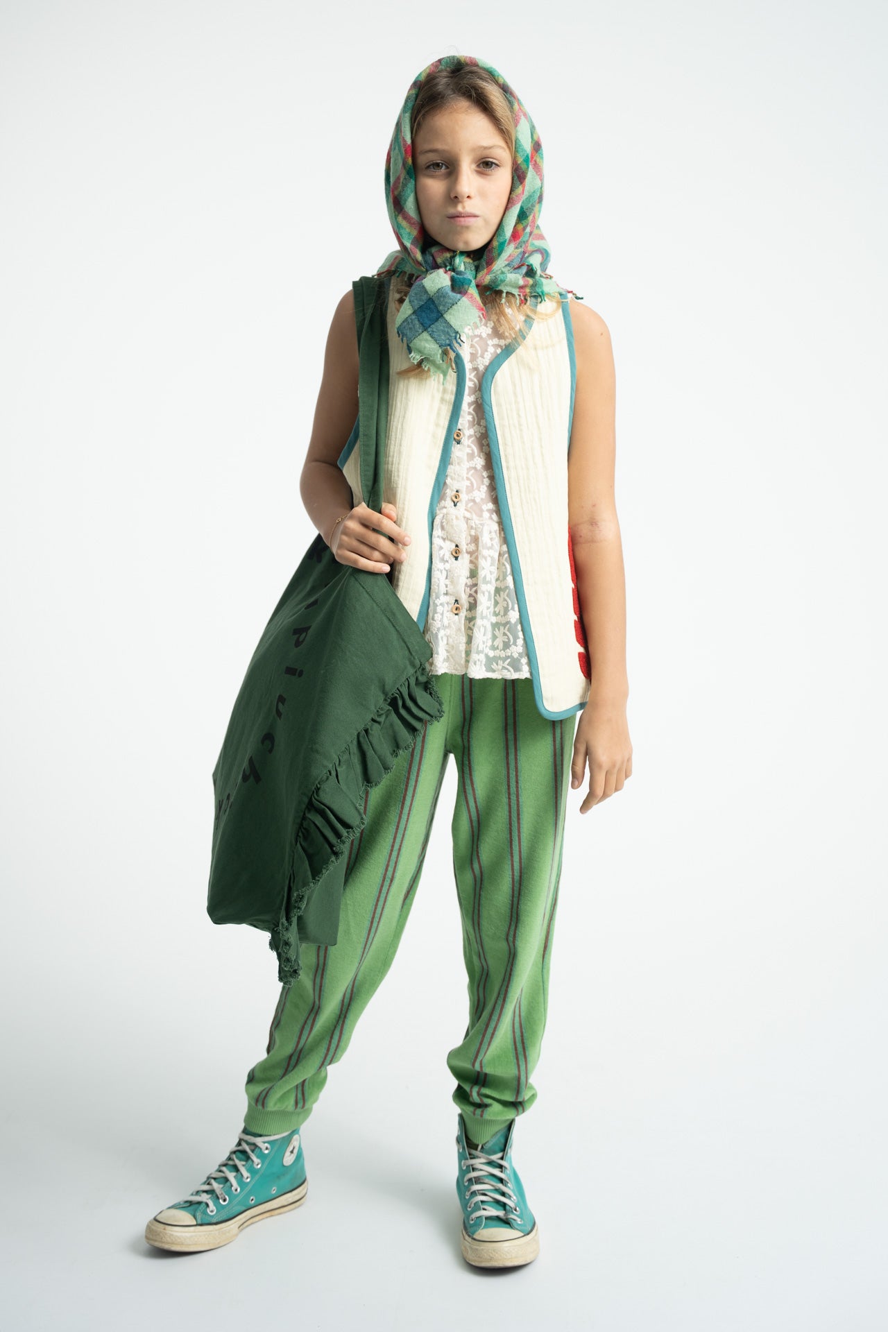 Scarf | Light Green Checkered