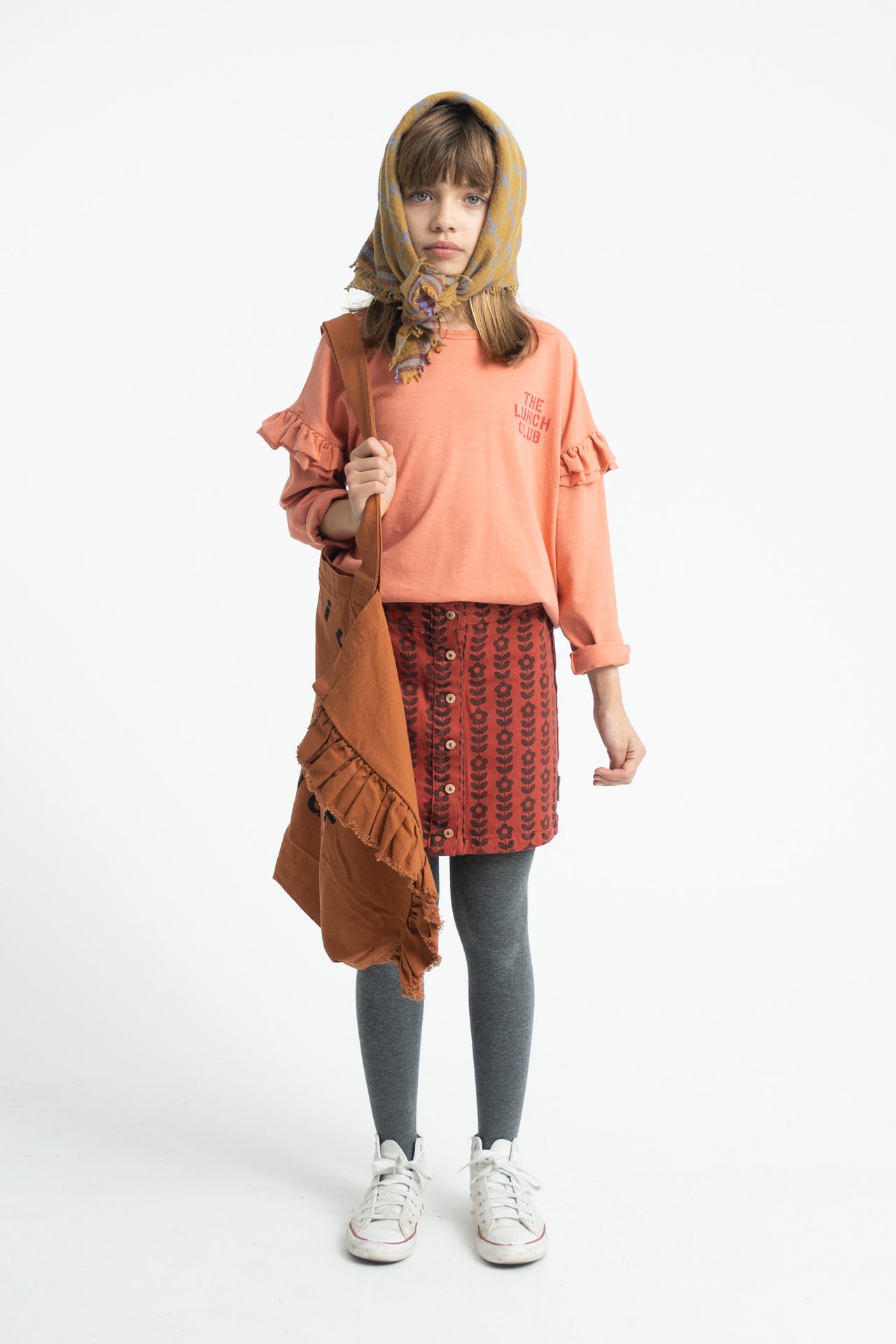 Short Skirt | Bordeaux with Flowers