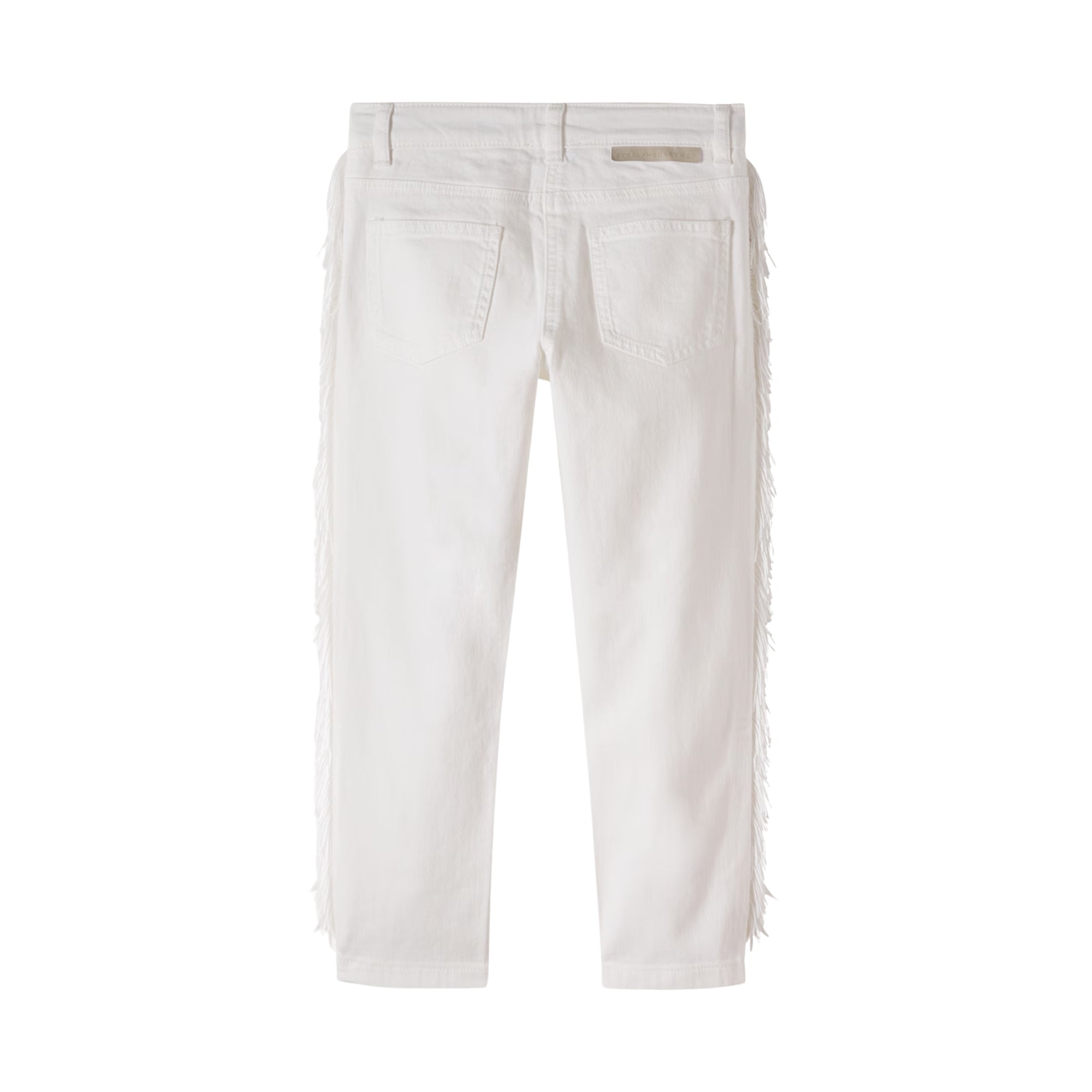 Fringe Trimmed Gabardine Pants | Ivory