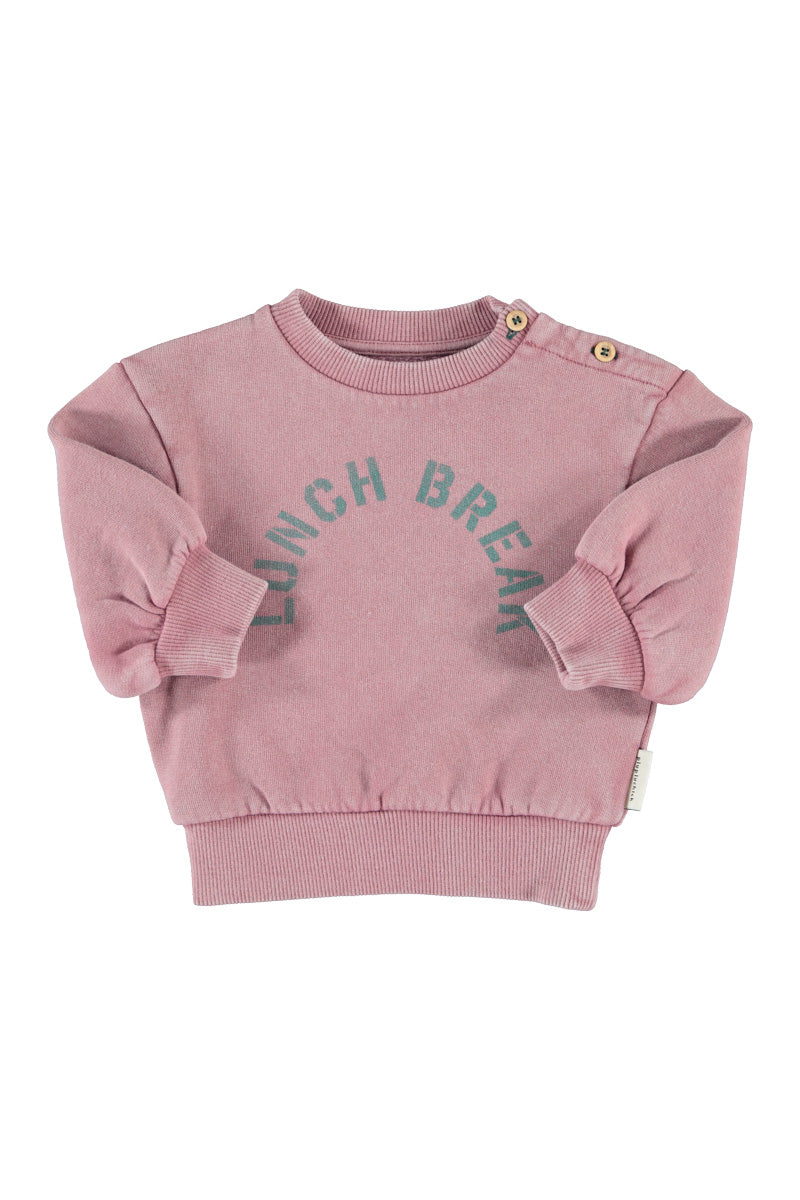 Oversized Sweatshirt | Pink with Lunch Break Print